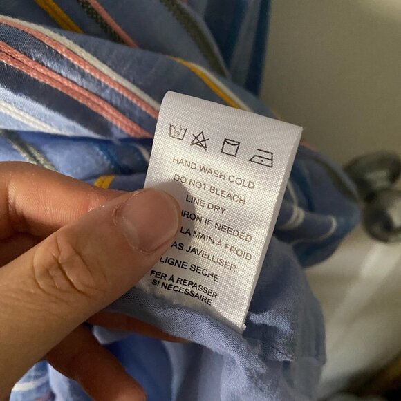 🦋 ANTHROPOLOGIE DRA Blue Tiered Stripe Mini Dress - Picture 3 of 8